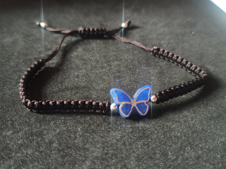 Papillon Blue Bracelet En Argent 925