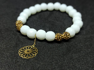 Flower White Bracelet Or 18K