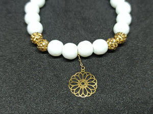 Flower White Bracelet Or 18K